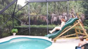 You could even make a big competition for who can get through faster, american ninja warrior style! Homemade Pool Slide