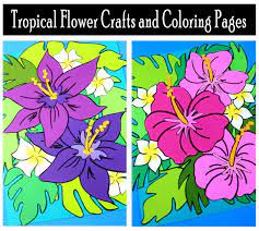 Creative haven tropical blooms coloring book #16385449. Tropical Flower Crafts And Coloring Pages Printables 4 Mom