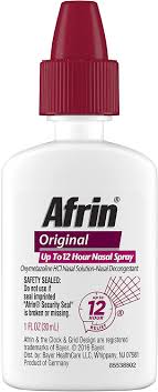 Decongestant nasal sprays/drops, containing phenylephrine, oxymetazoline, xylometazoline or tramazoline are preferred in pregnancy and breastfeeding because . Amazon Com Afrin 12 Hour Decongestant Nasal Spray Original 1 Ounce Health Household