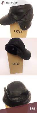 New Men S Leather Ugg Hat Black Leather Hat Ugg Hats Leather Men