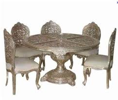 Royal Indian Dining Table Round Table 6 Seater Silver Art Furniture Furniture Silver Furniture Indian Dining Table Furniture