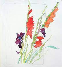 Gladioli Renees Garden A Watercolor Paintings Sketchbooks Chris Carter Artst 071112 Web Flower Painting Watercolor Flowers Watercolor Flowers Paintings