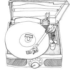 Black And White Illustration Of A Vinyl Record Player Illustration Blackandwhiteillustration Blackandwhite Drawing Turntable Reco Drawings Music Art Art