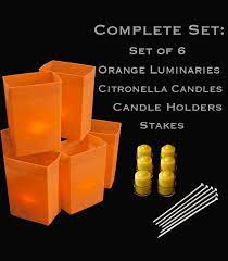 5% coupon applied at checkout. Set Of 6 Orange Luminaries Candles Holders Stakes