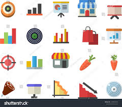 Color Flat Icon Set Ham Flat Stock Vector Royalty Free