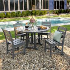 Polywood Lakeside 5 Piece Side Chair Dining Set Lakeside Collection Polywood Outdoor Furniture Collections In 2020 Polywood Outdoor Furniture Modern Outdoor Dining Sets Wicker Dining Set