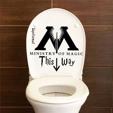 Harry Potter Decal Sticker This Way In To The Ministry Of Magic Toilet Bathroom Walls Door Decora Stickers Muraux Ministere De La Magie Decoration Harry Potter