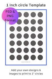 1 25mm Circle Template Digital Bottle Cap Template Etsy Circle Template Printable Circles Templates Printable Free