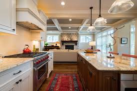 All interior design styles represented as well as wall colors, sizes, furniture styles and more. Open Concept Kitchen Living Room Wood Beams White Cabinets Lakeside Development