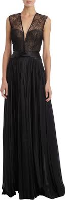 J Mendel Black Lace Top Pleated Skirt Bustier Gown Gorgeous Gowns Pleated Dress Fashion