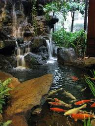 Koi Garden Pond With Waterfall Waterfalls Backyard Water Features In The Garden Pond Landscaping