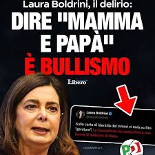 Per Laura Boldrini scrivere mamma e papà sulla carta d'identità sarebbe  bullismo... Ma i democratici nascono sotto al cavolo o vengono portati  direttamente dalla cicogna di Kim Yong Un?