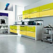 lemon green modular kitchen