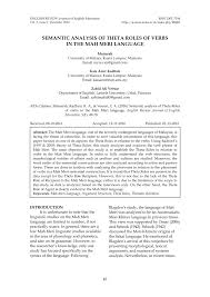 Context sentences for barang in english. Pdf Semantic Analysis Of Theta Roles Of Verbs In The Mah Meri Language