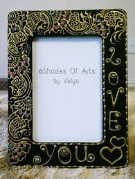Black And Gold Picture Frames Uk Handmade Gold Black Henna Inspired Wooden Picture Frame Shades Of Arts By Vidya Custom Picture Frame Black Henna Wooden Photo Frames