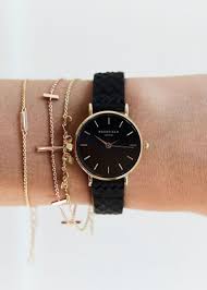 Black And Gold Watch Womens Gold Women S Watch Black Strap The Small Edit Rosefield Watches Womens Watches Stylish Watches Rosefield Watch