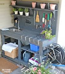 Succulent soil creates the right balance of water retention and drainage for cactus, palm, citrus and succulent plants. Make It Diy Potting Bench With Sink Setting For Four