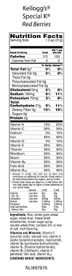 Special K Strawberry Cereal Nutrition Label Trovoadasonhos