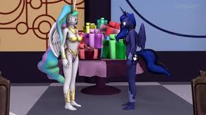 SFM Celestia Luna Arguing Anthro Pony Hentai