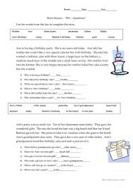 Wh questions for first grade. Short Stories Wh Questions Answers English Esl Worksheets For Distance Learning And Physical Classrooms
