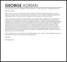 Top cover letter examples in 2021. Clinical Research Assistant Cover Letter Sample Livecareer Resume Objective Cover Letter Example Cover Letter For Resume Cover Letter Template