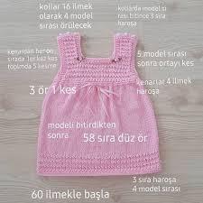 Handmade Ayla On Instagram Hobievimm Yagmur Damlasi Elbise Modelimi Bir De Boyle Tam Anlati Baby Knitting Patterns Bebek Elbise Ogreticileri Orgu