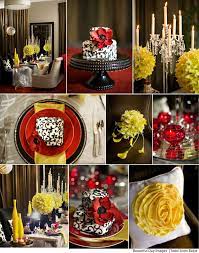 Boutique Elegance Red Yellow Weddings Black Red Wedding Table Top Design