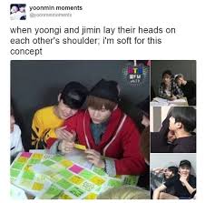 Yoonmin Laying On Each Other S Shoulders Yoonmin Bts Memes Bts Funny
