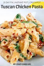 This Creamy And Healthy Tuscan Chicken Pasta Will Satisfy Your Craving Without Pot Recipes Healthy Healthy Chicken Recipes Easy Healthy Dinner Recipes Chicken
