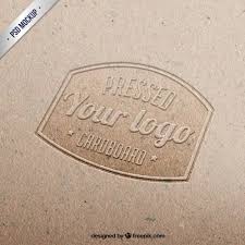 Download Pressed Logo On Cardboard Psd Template Free Mockup Logo PSD Mockup Templates