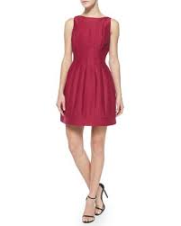 Halston Heritage Seamed Structured Cocktail Dress Garnet Halston Heritage Dress Dresses Red A Line Dress