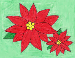 It's easy and fun art tutorial for beginners and kids! How To Draw A Poinsettia Art Projects For Kids