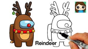 Among us is an amazing game but i think you're really gonna like and drunk among us characters is extremely fun and simple. How To Draw Among Us Reindeer Rudolph Christmas 7 Youtube