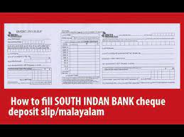 Next, choose deposit from the menu options. How To Fill South Indian Bank Cheque Deposit Slip Malayalam Youtube