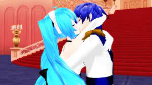 Mmd Kaitoxmiku Kissing The Prince Kaito Vocaloid Hatsune Miku