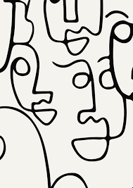 Black And White Face Drawing One Line Faces Figure Line Drawing One Line Woman Printed Wall Art Line Art Print Artwork Face Print Minimalist Sketch Black Line Drawing Art Buy Abstract Painting