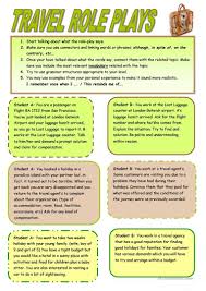 Travel Role Plays Worksheet Free Esl Printable Worksheets Made By Teachers English Teaching Materials Learn English Speaking Activities Esl