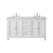 Stufurhome Kent 60 Inch White Double Sink Bathroom Vanity With Drains And Faucets In Chrome Walmart Com Bathroom Vanity Marble Vanity Tops White Double Sink Bathroom Vanity