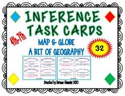 Inference Task Cards Map And Globe A Bit Of Geography Inference Task Cards Task Cards Inference