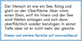 Der Mensch Ist Wie Ein See Ruhig Und Glatt An Der Oberfläche Aber