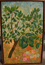Harry Lieberman 1876 1983 Naive Style Painting Avocado Tree By Acclaimed Jewish Artist