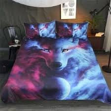 Wolf Galaxie Bettbezug Universum 3d Bettwasche 48 74 Kissenbezug 135x200 220 240 Ebay
