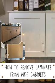 Set your hairdryer to the hottest setting an starting with a corner, use it to melt the laminate adhesive and begin peeling the laminate off. A Really Easy Guide To Stripping Laminate From Kitchen Cabinets Video In 2021 Painting Laminate Kitchen Cabinets Laminate Kitchen Cabinets Laminate Cabinets