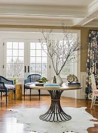 Colorful Seaside Residence In Cohasset Home On The Waves Round Foyer Table Entryway Round Table Entrance Table Decor