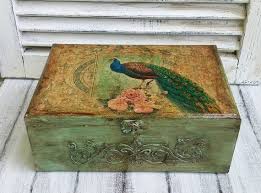 Peacock Box Peacock Shabby Chic Box Peacock Wedding Box Unique Peacock Wedding Cardbox Mint Green