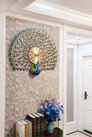 Luminous Quartz Peacock Wall Clock In 2020 Drawing Room Decor Peacock Wall Art Indian Home Decor
