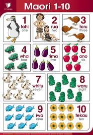 Print out of numbers in te reo. Maori Numbers 1 10 Chart Maori Maori Words Te Reo Maori Resources Teaching