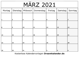 Kalender märz april 2021 als kostenlose vorlagen. Kalender Marz 2021