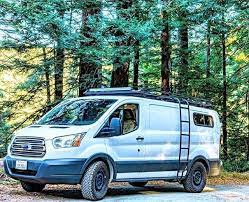Low Roof Ford Transit With An Aluminess Roof Rack And Ladder Ford Transit Camper Ford Transit Transit Camper