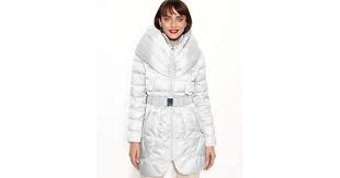 Laundry By Shelli Segal Pillow Collar Hooded Puffer In Cloud White Lyst
